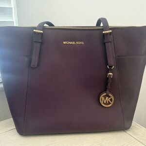 Michael Kors Dark Purple Tote Bag